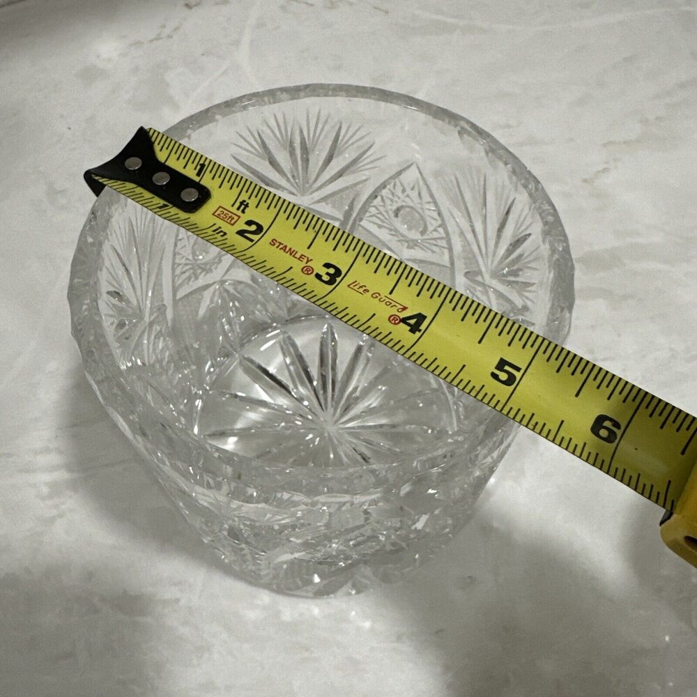 Pair Crystal Clear Industries 24% Lead Crystal Jar - Edinburgh Pattern 5” Star - Picture 6 of 9